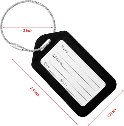 3-Pack Luggage Tags Travel Suitcase Bag Tag Name Address ID Plastic Labels