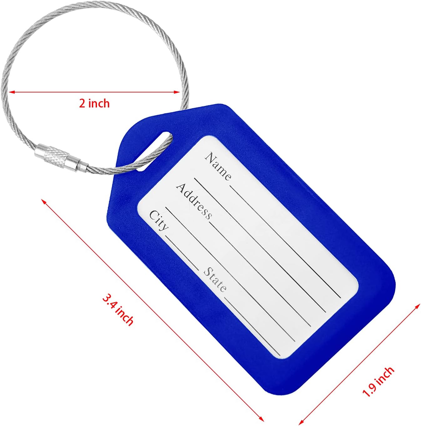 3-Pack Luggage Tags Travel Suitcase Bag Tag Name Address ID Plastic Labels