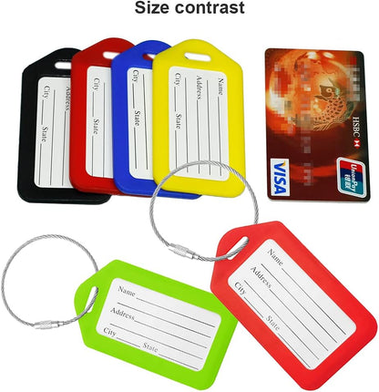 3-Pack Luggage Tags Travel Suitcase Bag Tag Name Address ID Plastic Labels