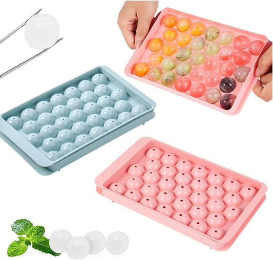 Ice Cube Tray With Lid Makes 66 Ice Balls Dish Washer Safe BPA Free Easy Release