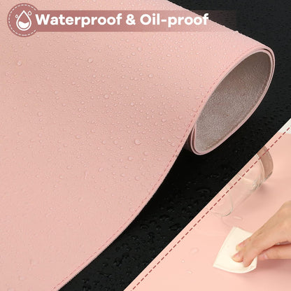 Desk Mat Waterproof Desk Pad Premium PU Leather Colour Pastel Pink 80 x 40