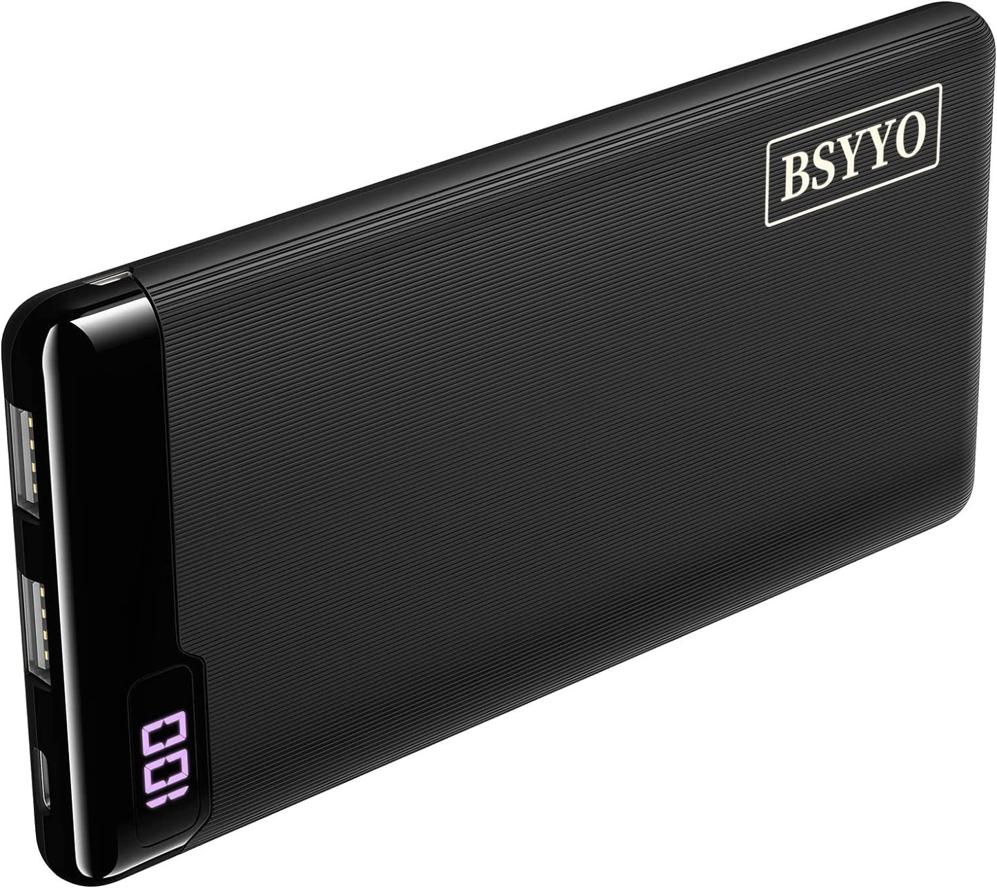 BSYYO power bank15W 10600mAh LED display portable charger 2 USB A ports 1 USB C