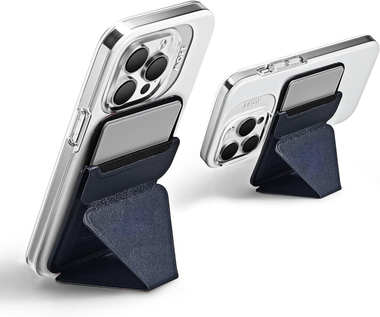 Folding iPhone Magnetic Wallet & Portable iPhone Stand 2 in 1 Card Holder - Blue