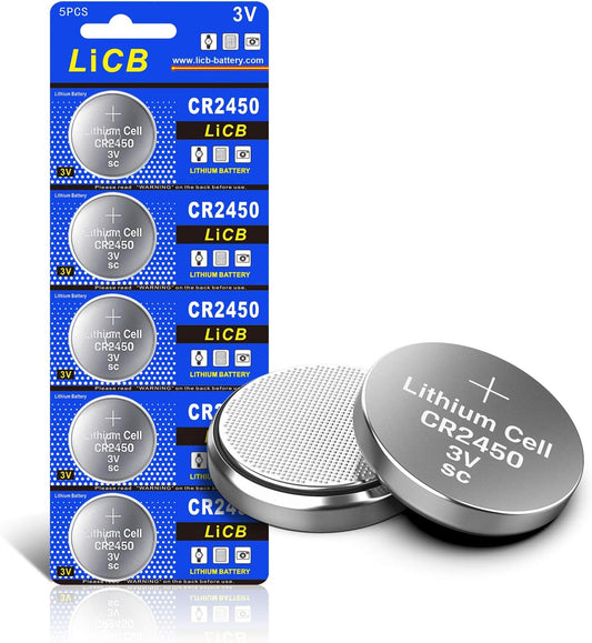 LiCB CR2450 CR 2450 3V Battery 5 Pack