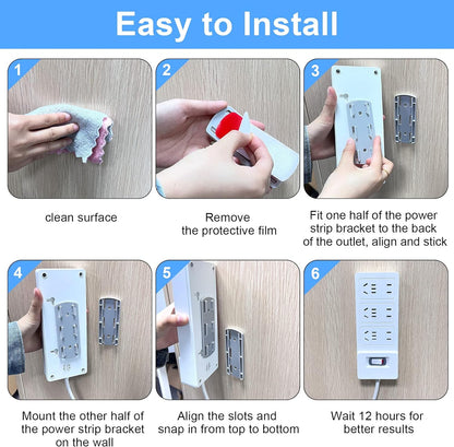 Self-Adhesive Socket Fixer Punch-free Socket Holder Cable Organizer Home Office