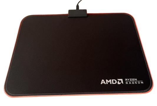 BOX OF 10 AMD RED LED GAMING MOUSE PAD - USB LIGHT-UP - ANTI SLIP (365 x 255 mm)